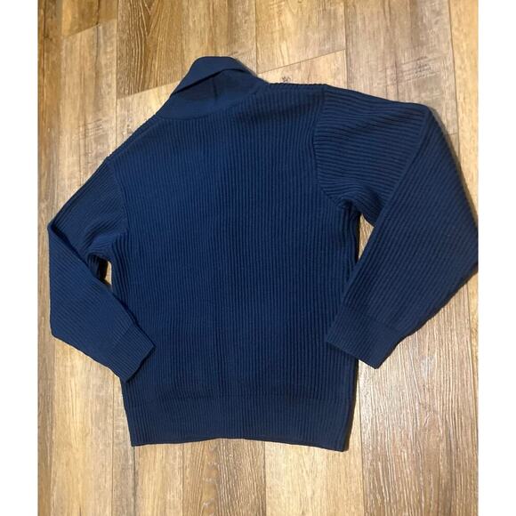 John Blair VTG Sweater Men L Blue Ribbed Cardigan Pockets Button Up Grandpa Golf - Picture 4 of 7